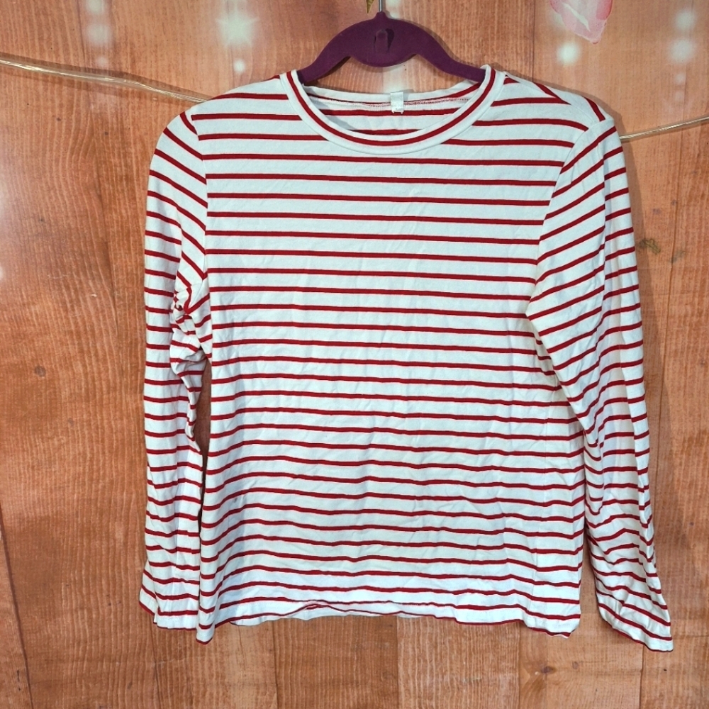 Lily Coco striped long sleeve shirt size small